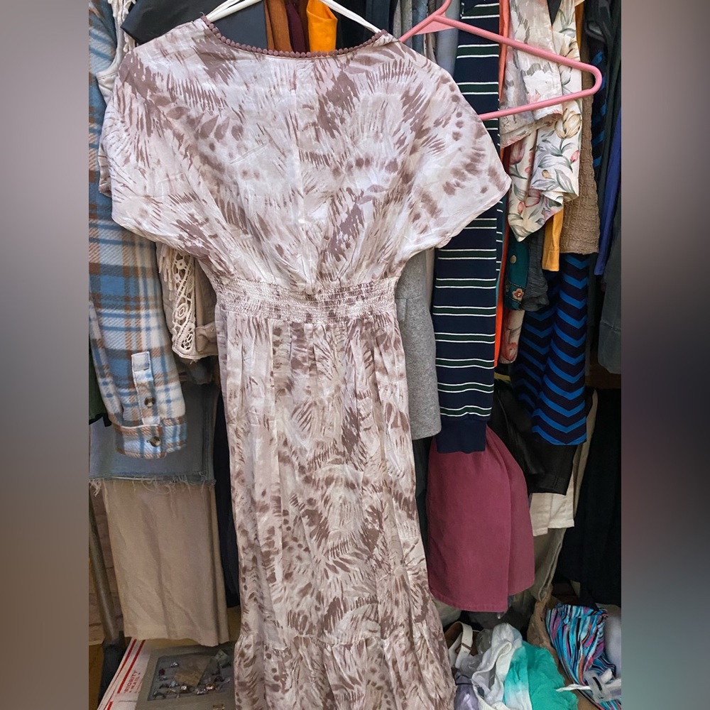 Japna Pink Sheath Maxi Dress with Dolman Sleeves